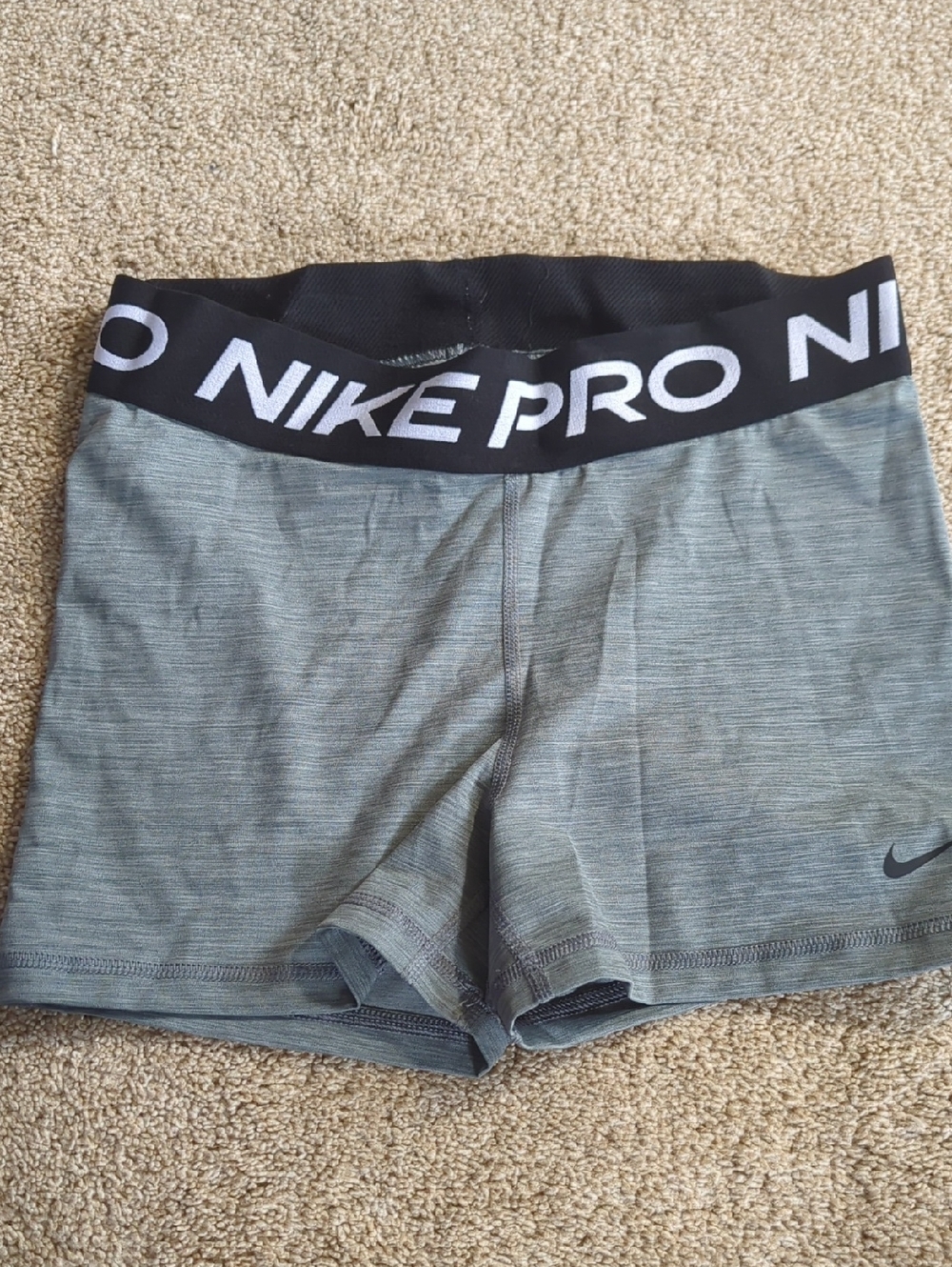 Nike Pro Women’s Grey Bike Shorts with Black Waistband